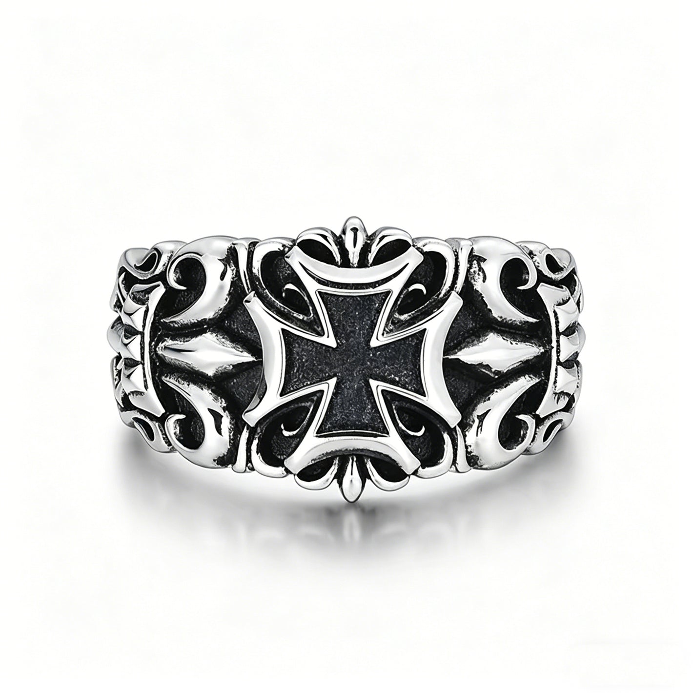 Vintage Open Silver Cross Ring