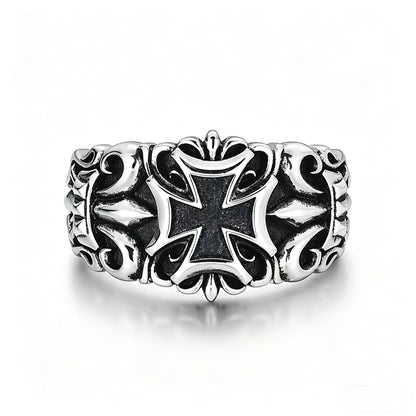 Vintage Open Silver Cross Ring