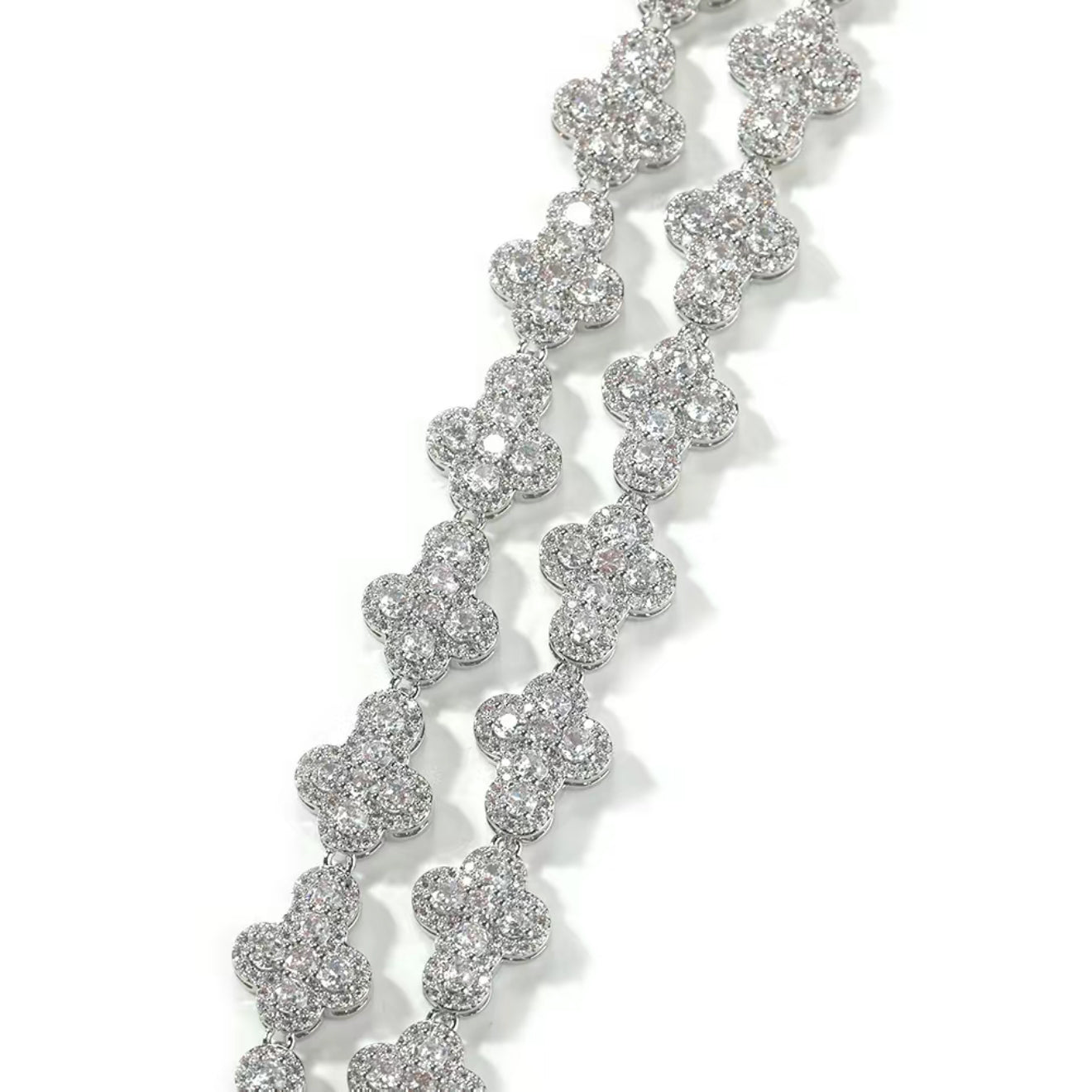 Cross Flower Hip Hop Zircon Bracelet