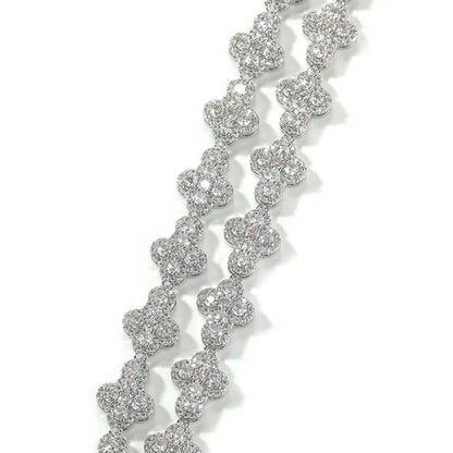 Cross Flower Hip Hop Zircon Bracelet