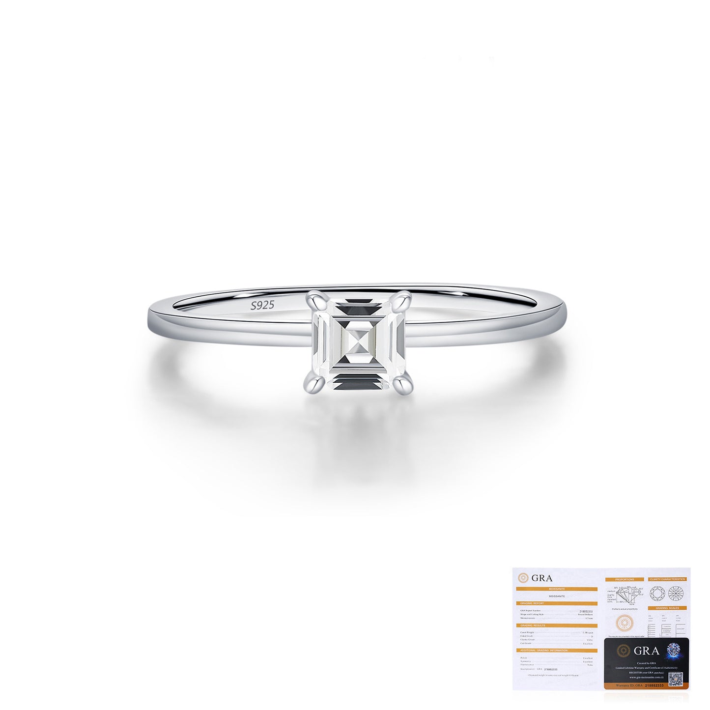 Simple Modern Sterling Silver Moissanite Ring