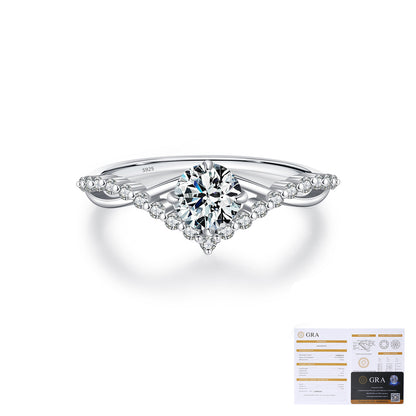 Crown Sterling Silver Moissanite Ring