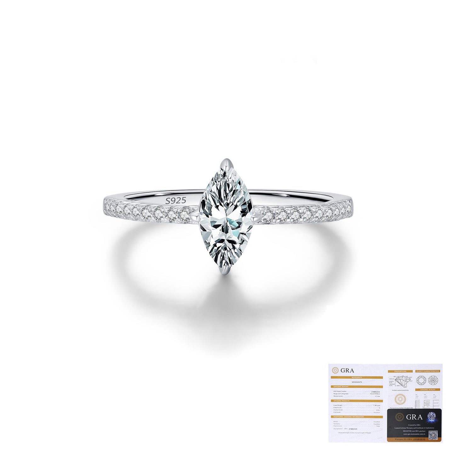 Rhombic Sterling Silver Moissanite Ring