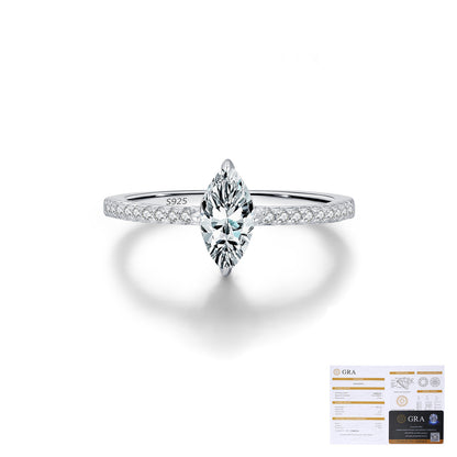 Rhombic Sterling Silver Moissanite Ring
