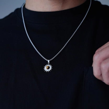 Sunflower Cat's Eye Pendant Necklace