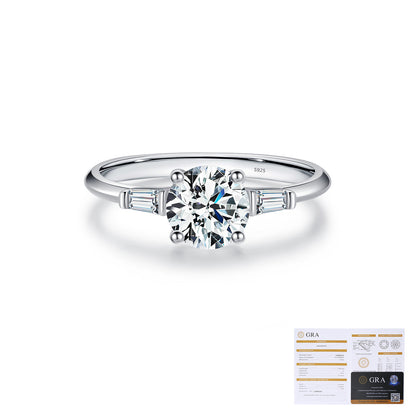 1 Carat Modern Sterling Silver Moissanite Ring