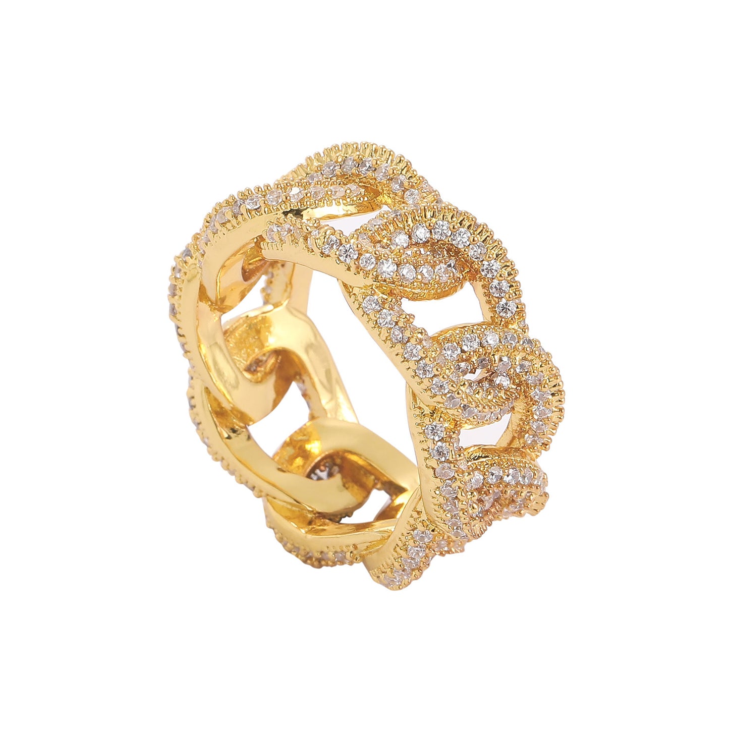 Cuban Ring With Full Diamonds