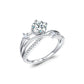 Flower Branch Sterling Silver Moissanite Ring