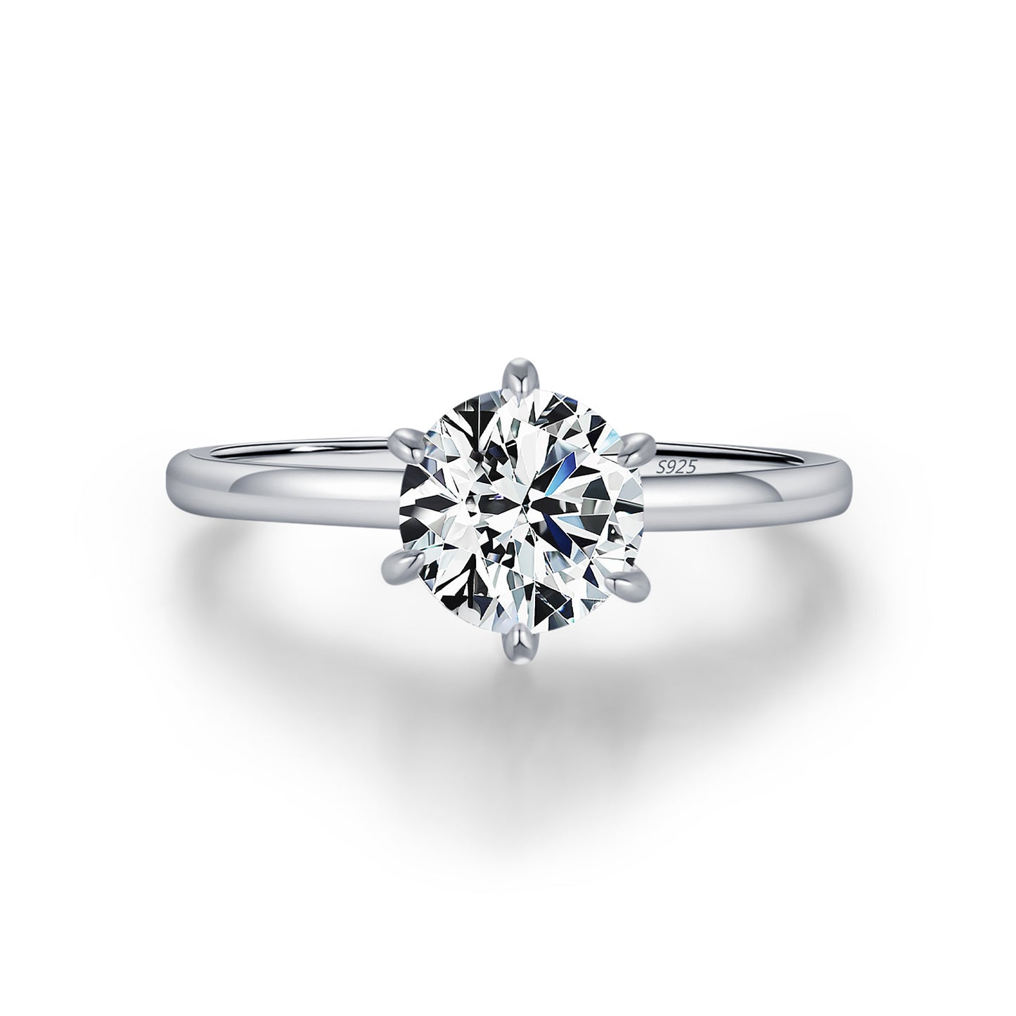 Classic 1 Carat Sterling Silver Moissanite Ring