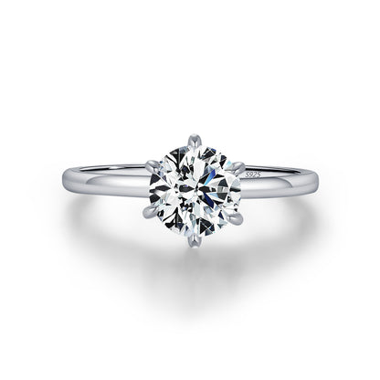 Classic 1 Carat Sterling Silver Moissanite Ring