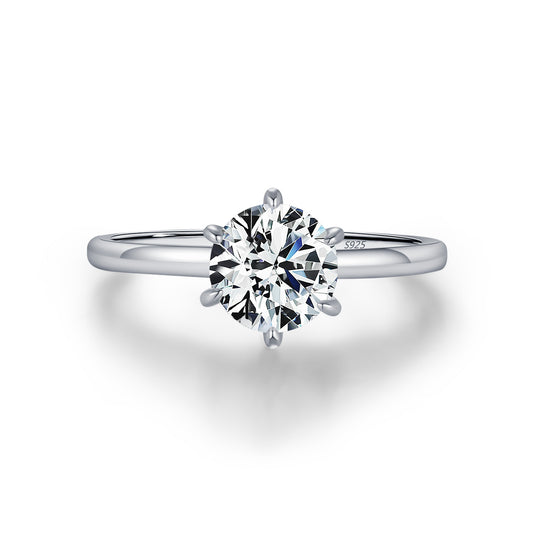 Classic 1 Carat Sterling Silver Moissanite Ring