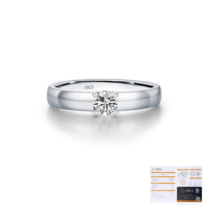 Classic Sterling Silver Moissanite Ring