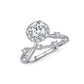 Flower Branch Sterling Silver Moissanite Ring