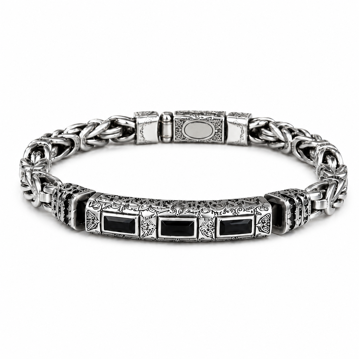 Vintage Engraved Woven Bracelet