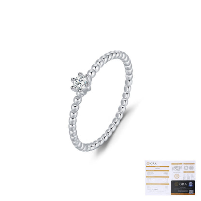 Sterling Silver Heart Moissanite Ring