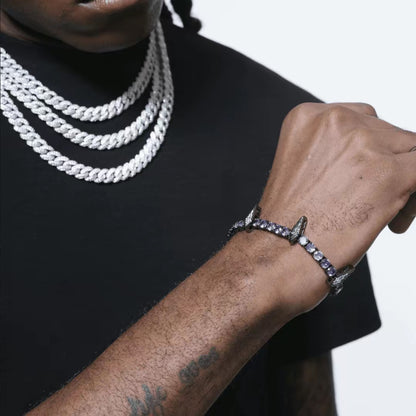 Black Panther Zircon Tennis Chain