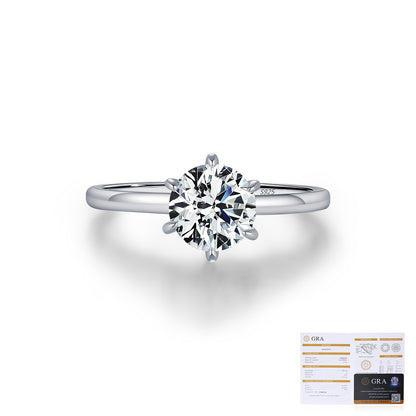 Classic 1 Carat Sterling Silver Moissanite Ring