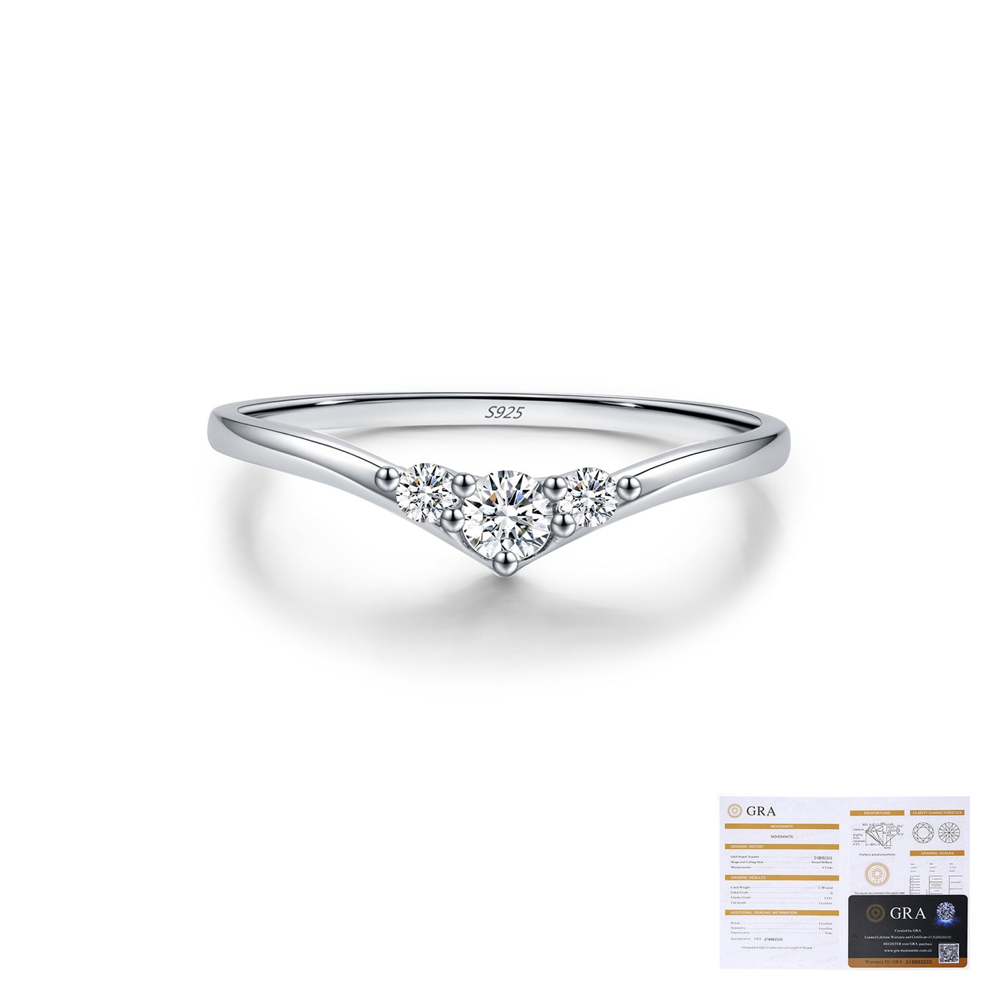 Sterling Silver Geometric Moissanite Ring