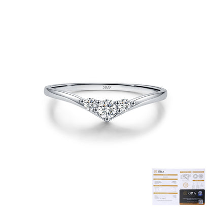Sterling Silver Geometric Moissanite Ring