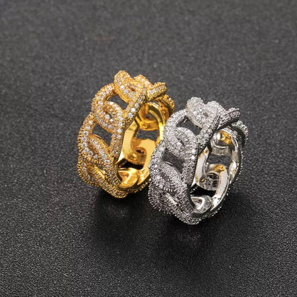 Cuban Ring With Full Diamonds
