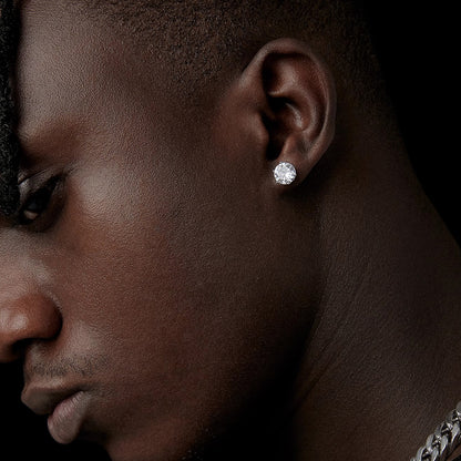 925 Silver Classic Round Zircon Earrings