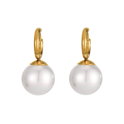Simple Shell Pearl Earrings