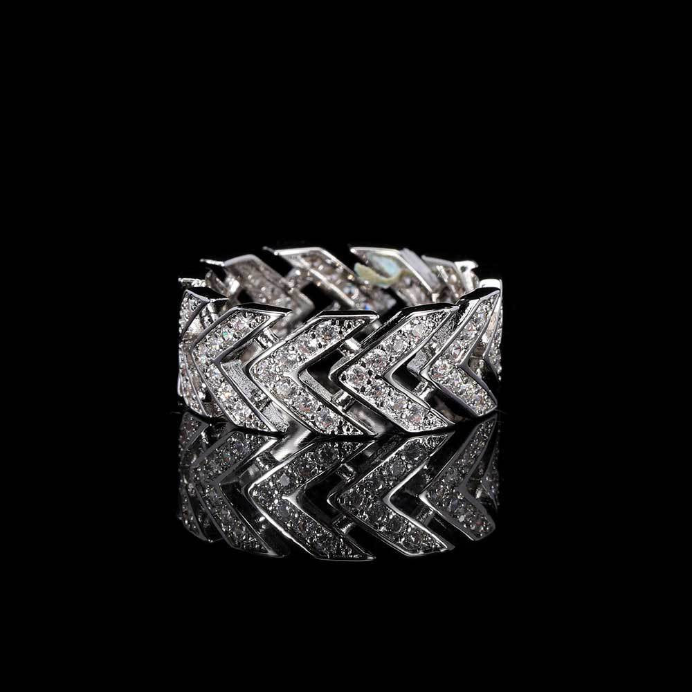V-Shaped Arrow Zircon Ring