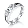 New-Sterling Silver Bruce's Eye Ring - White+Black