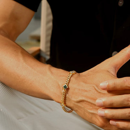 Green Zircon Cuban Chain