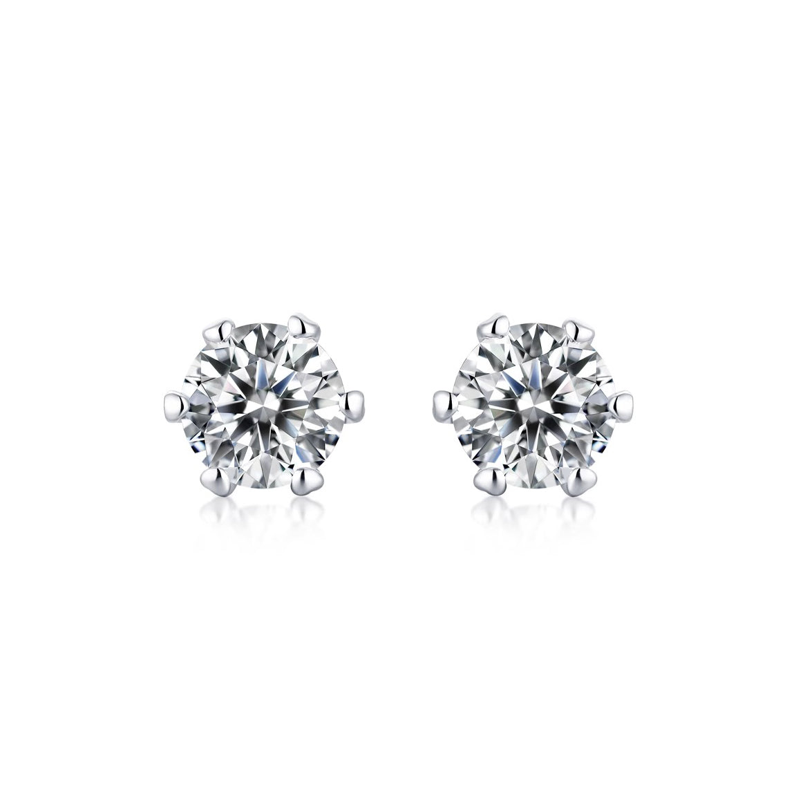 925 Silver Classic Round Zircon Earrings