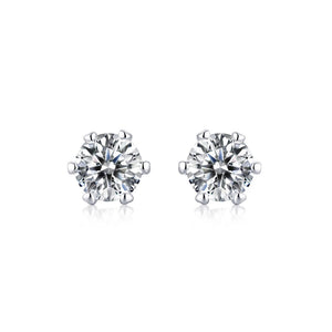 925 Silver Classic Round Zircon Earrings