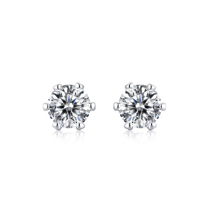 925 Silver Classic Round Zircon Earrings