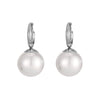 Simple Shell Pearl Earrings - Silver