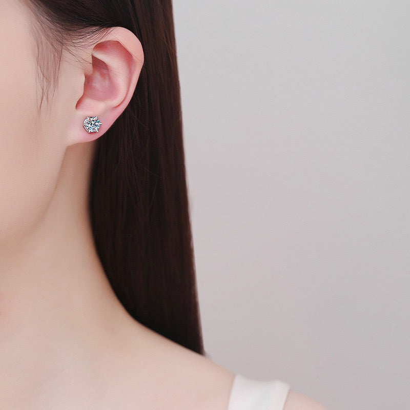 5A Zircon/D Color Moissanite Magnetic Earrings