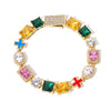 Dopamine Colored Zircon Bracelet - Gold