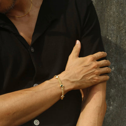 Green Zircon Cuban Chain