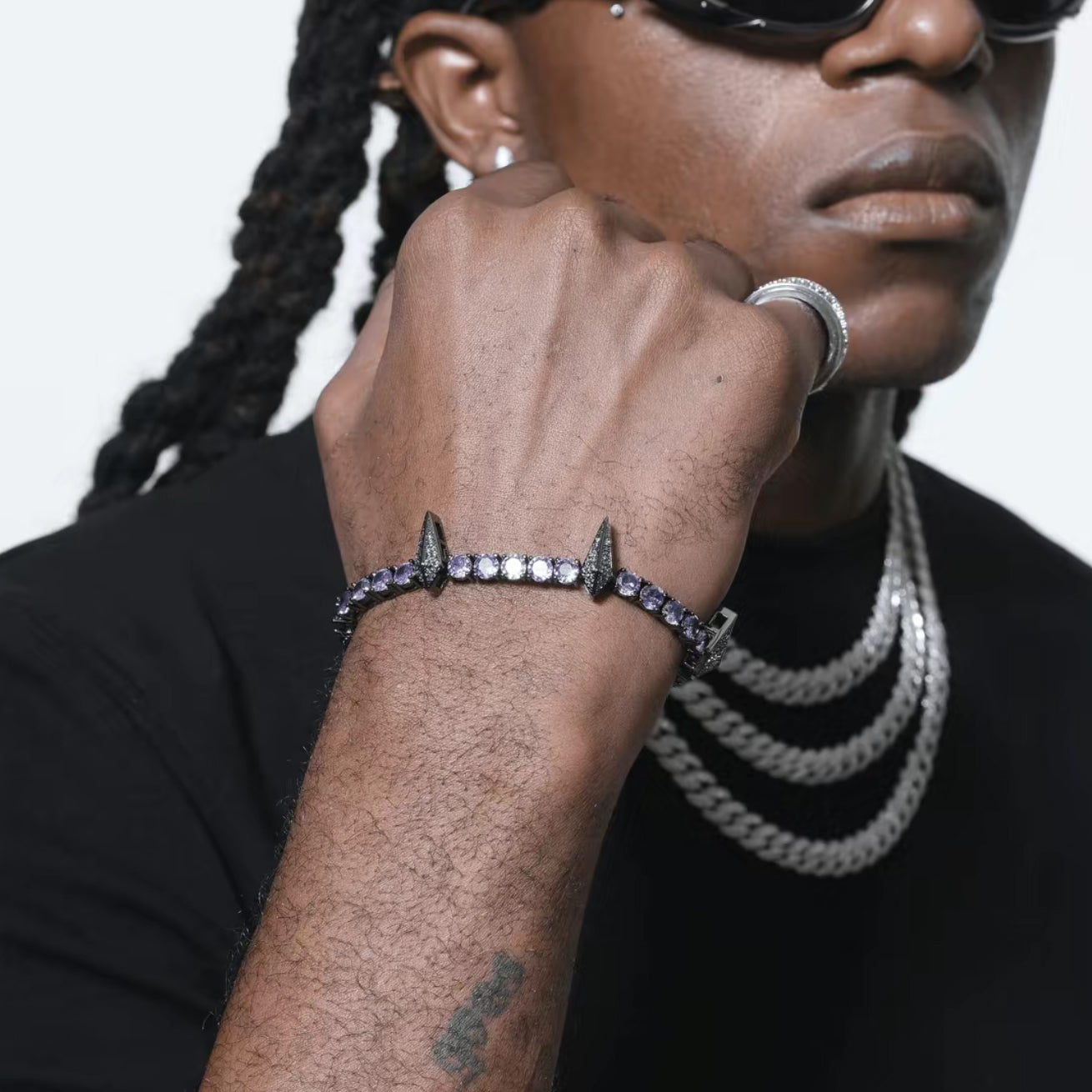 Black Panther Zircon Tennis Chain