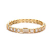 Iced Out Square Tennis Chain - Gold