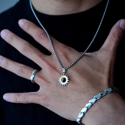 Sunflower Cat's Eye Pendant Necklace