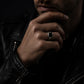 Vintage Black Onyx Cuban Link Open Ring