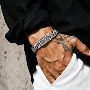 Sterling Silver Engraved Cuban Bracelet