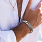 Sterling Silver Engraved Cuban Bracelet