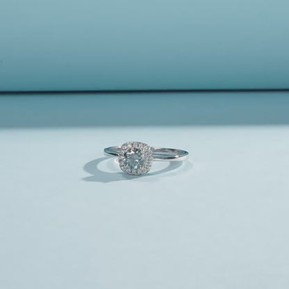 High-Grade Gray Sterling Silver Moissanite Ring