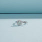 Halo Sterling Silver Moissanite Ring