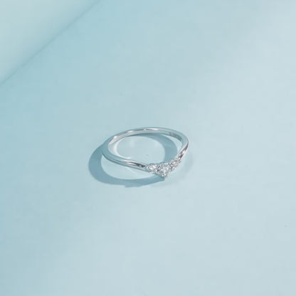 Sterling Silver Geometric Moissanite Ring