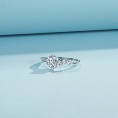 Crown Sterling Silver Moissanite Ring