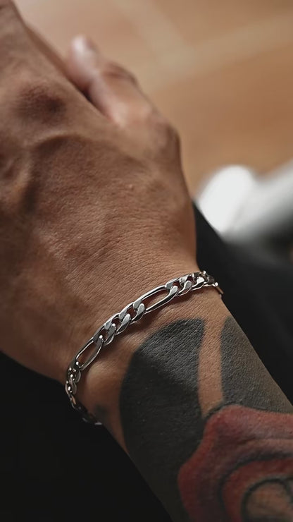 Sterling Silver Figaro Bracelet