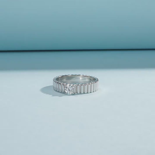 Sterling Silver Moissanite Diamond Ring