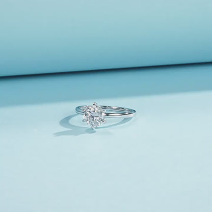 Classic 1 Carat Sterling Silver Moissanite Ring
